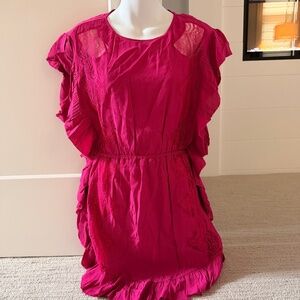 IRO Paris Darling Peony Ruffle Trim U-Hem Dress Sz 36/S NWT $487!!
